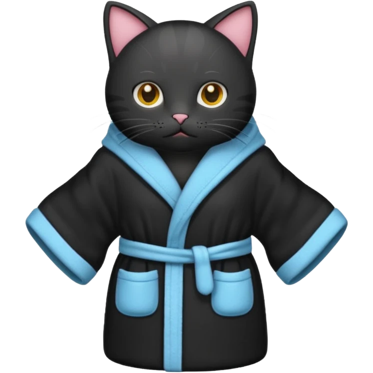 black ,cat with bathrope emoji