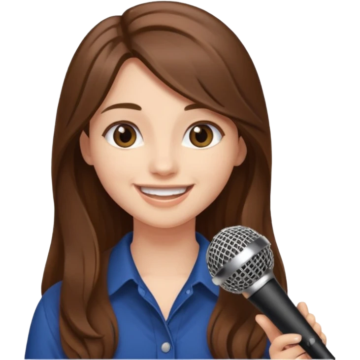 Singer Young woman – long hair, around 20s, holding microphone close emoji