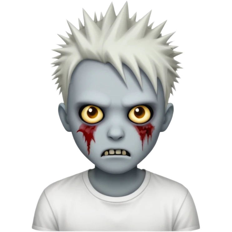 zombie with spiky emo hair and white shirt emoji emoji