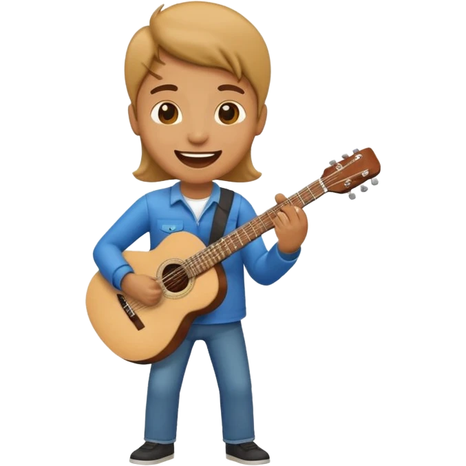 Emoji character playing the guitar emoji