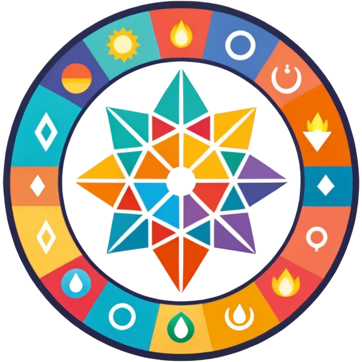 Light & Code Roundtable Bahai no people, just symbols emoji