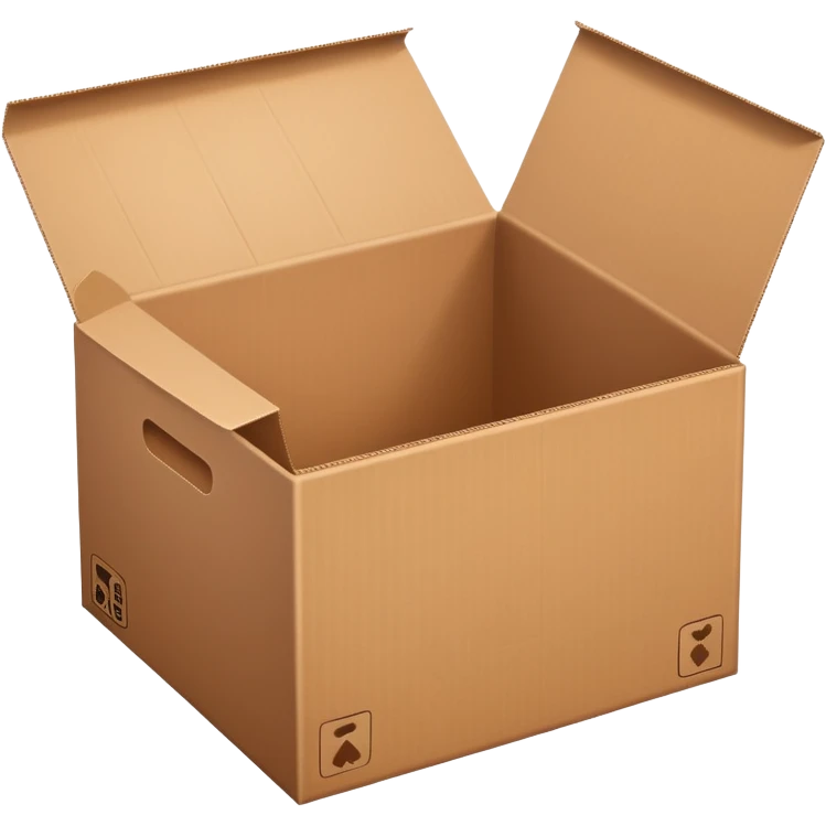 empty cardboard box, open top, brown color emoji
