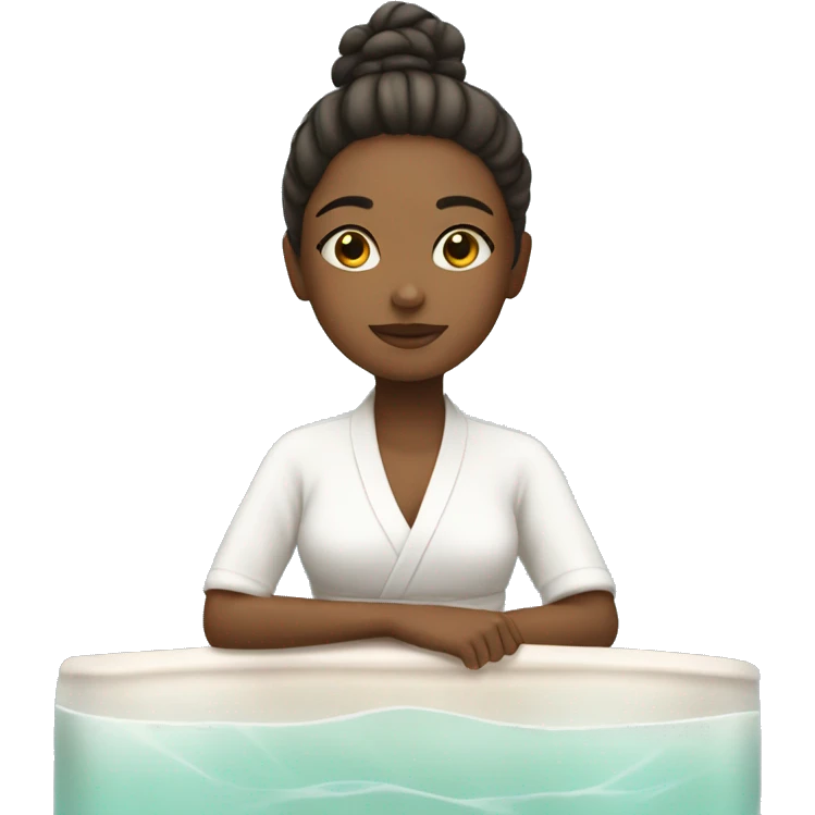Girl relaxing in spa emoji