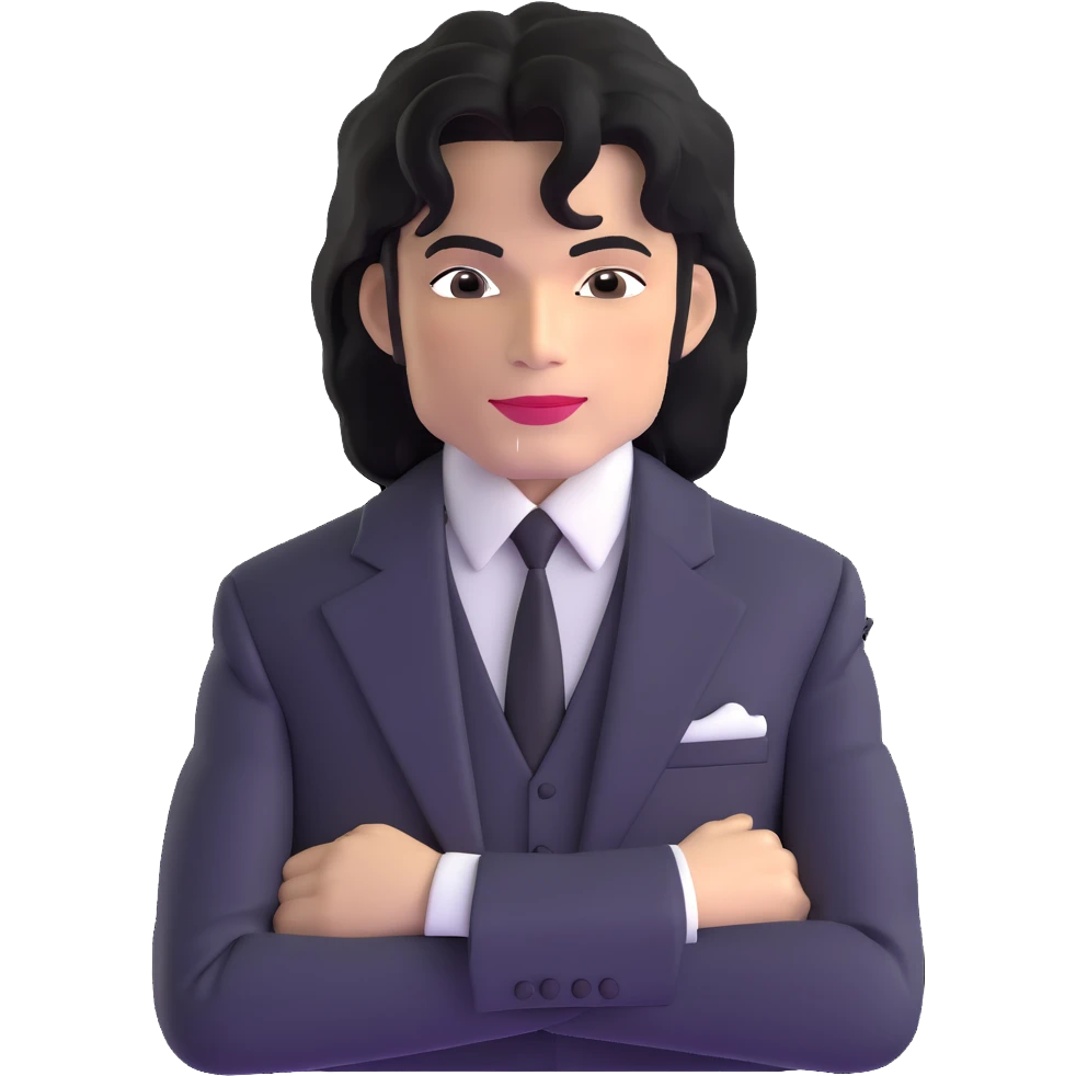 Michael Jackson in formal black suit upper body emoji