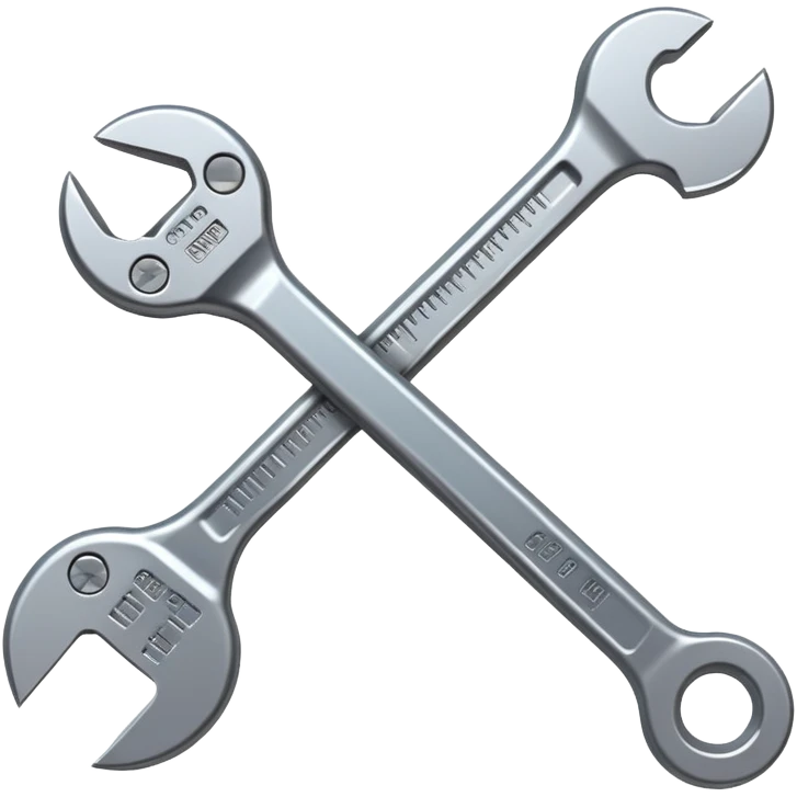 A digital wrench tool with binary code texture, zeros and ones visible on the surface emoji