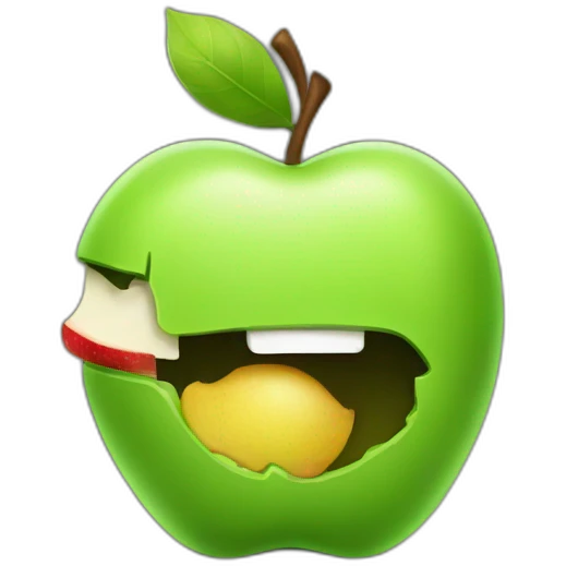 Apple eating android emoji