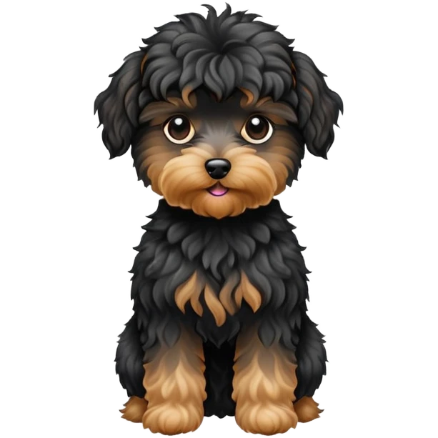 Yorkie poodle black emoji