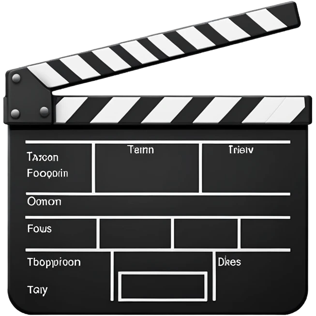 open clapperboard outline from front view, only black lines, no fill emoji
