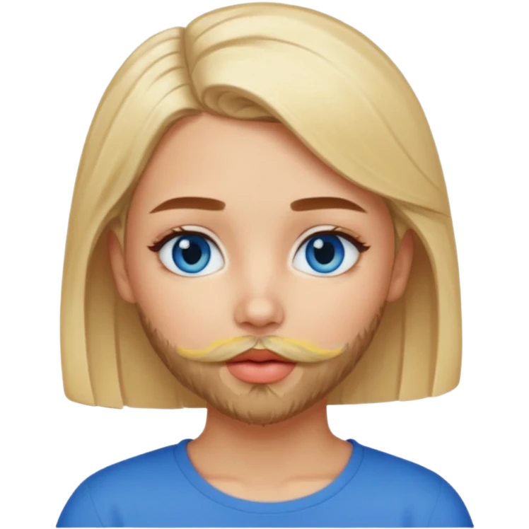 Puerto rican beard short hair with blonde blue eye girl kissing  emoji