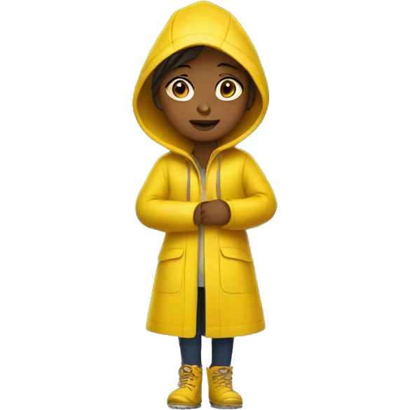 Girl in a yellow rain coat  emoji