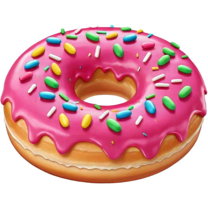 Apple device donut emoji but pink instead of chocolate  emoji