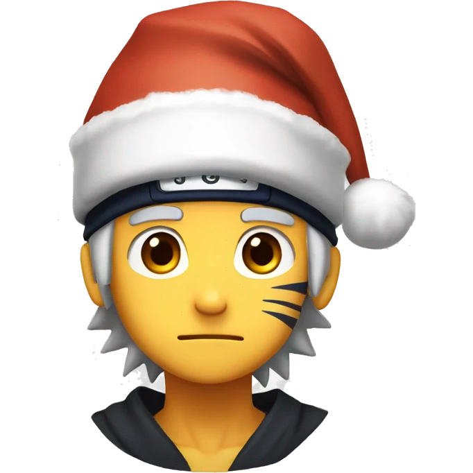 Naruto with Christmas hat emoji