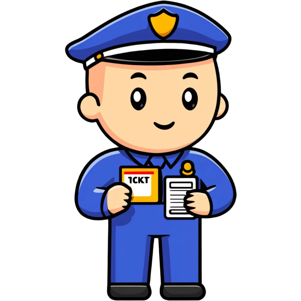 security officer holding a ticket emoji