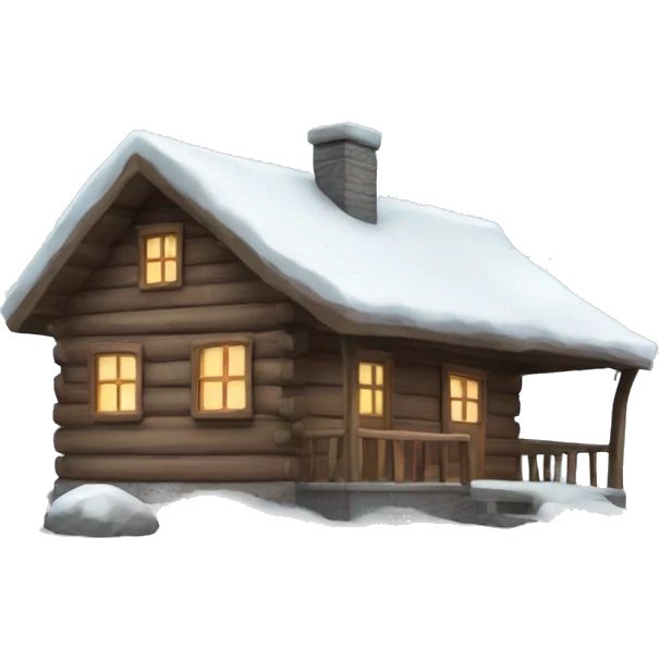 a snowy winter cabin emoji