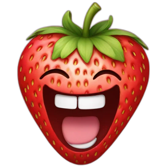 strawberry laughing emoji