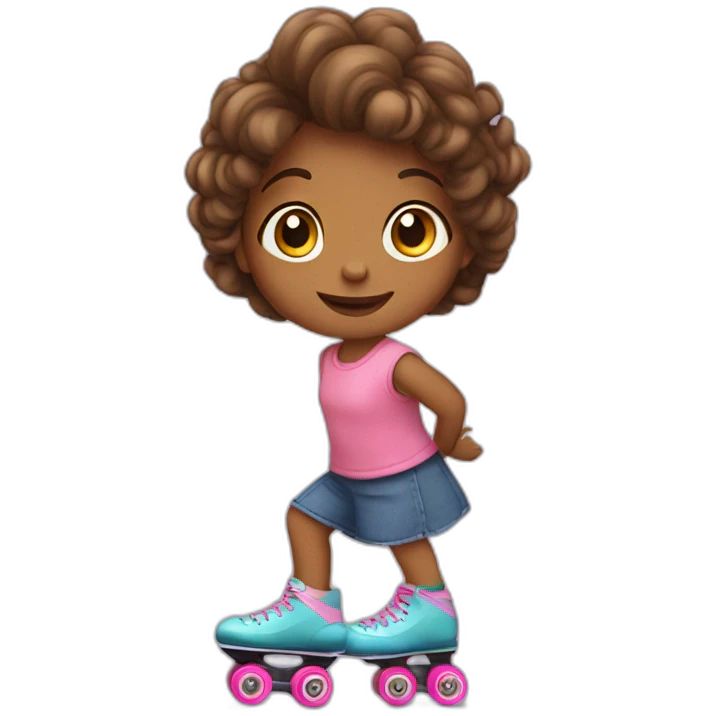little girl on roller skate emoji