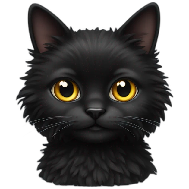 Black fluffy cat  emoji