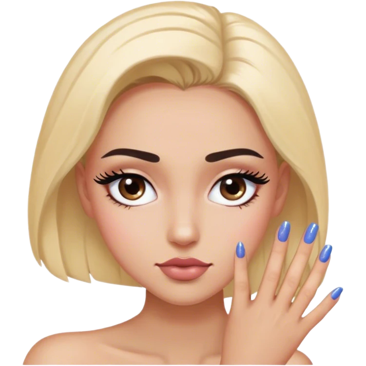 side eye with eyelashes and nails emoji