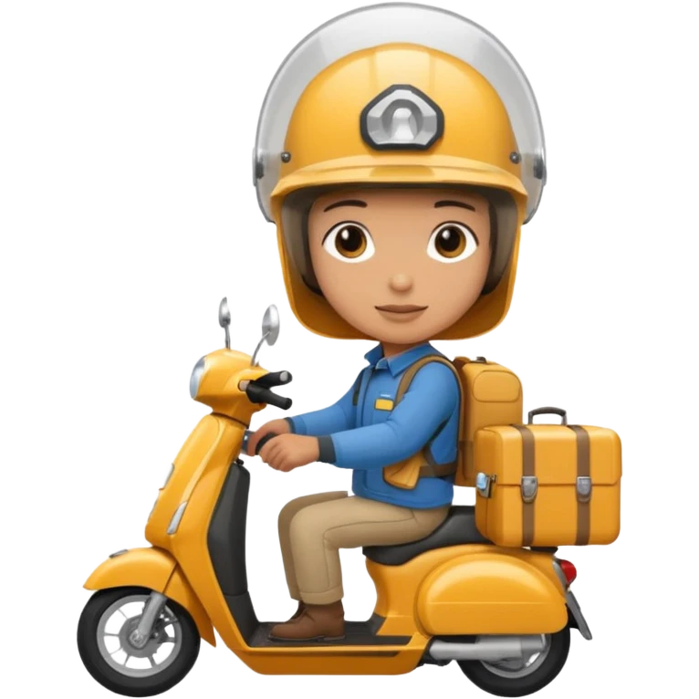 Scooter courier with insulated case,Delivery Crew emoji