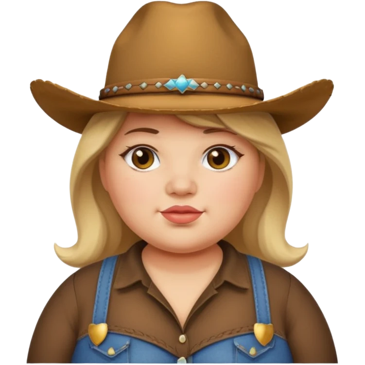 Fat girl with a cowboy hat emoji