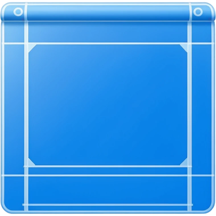 Clean white icon of a blank blueprint or empty document with light outlines, minimalist vector style, transparent background. emoji