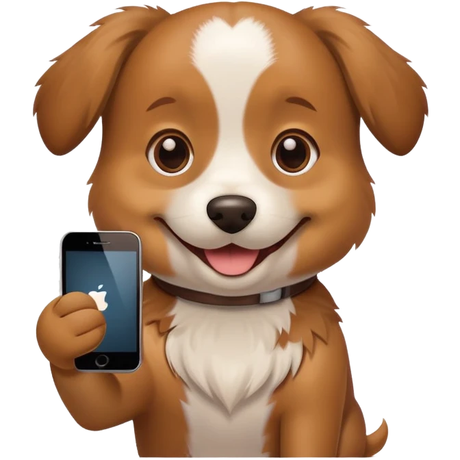 A dog with iPhone  emoji