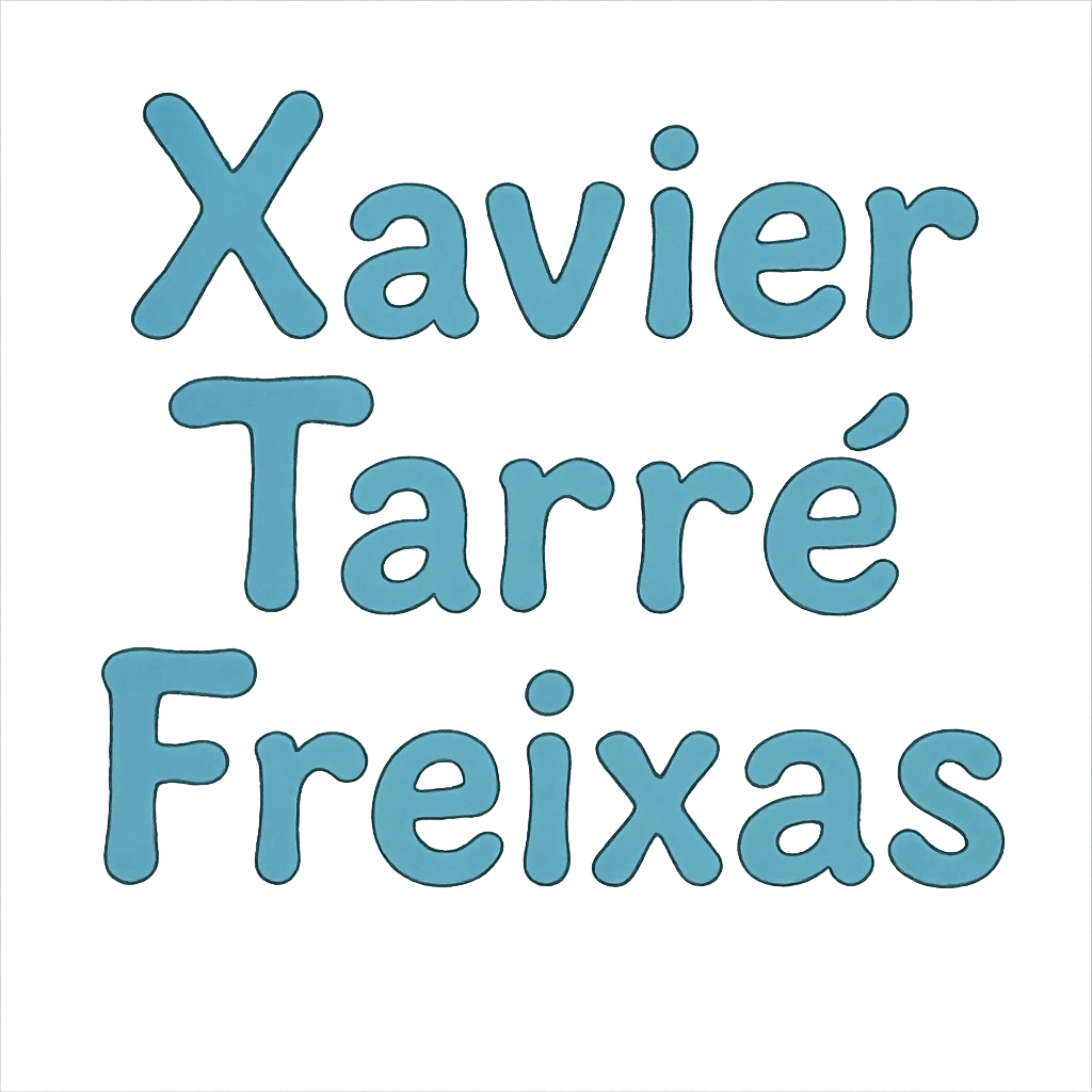 'Xavier Tarre Freixas' text in a soft and whimsical ghibli style emoji