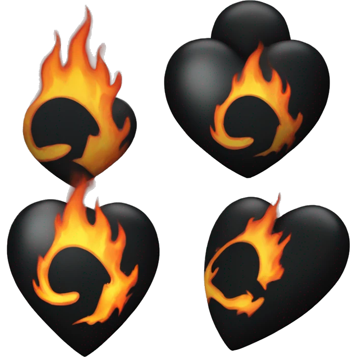 Black heart with fire emoji