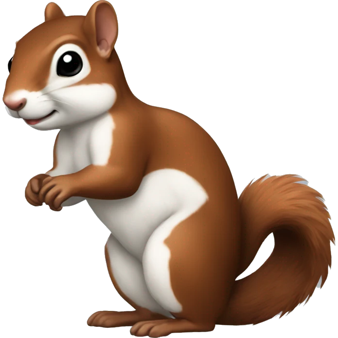 piebald squirrel that looks like pinto bean emoji