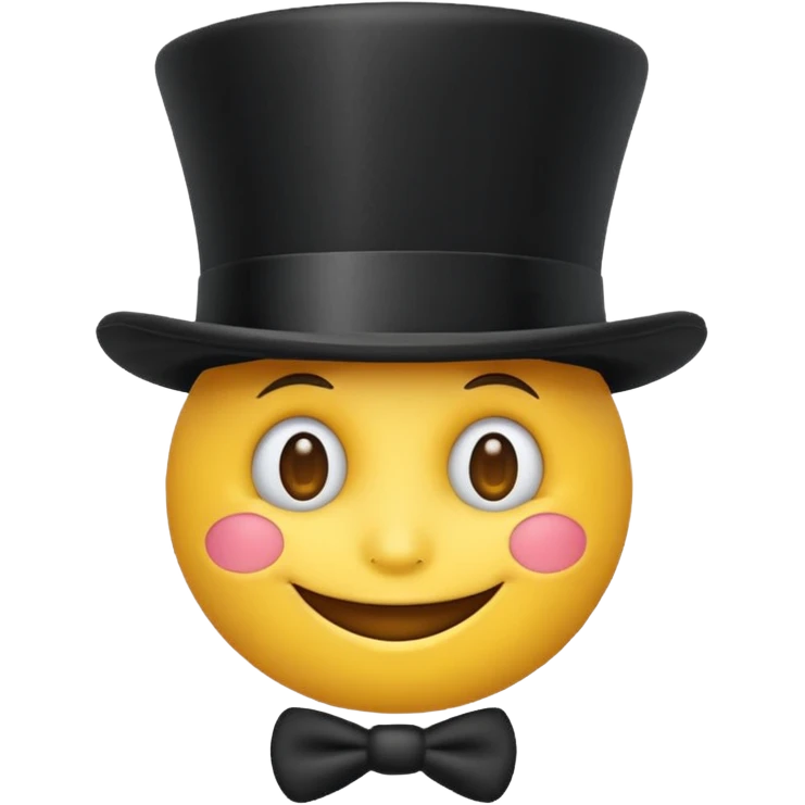 A yellow emoji with a top hat on emoji