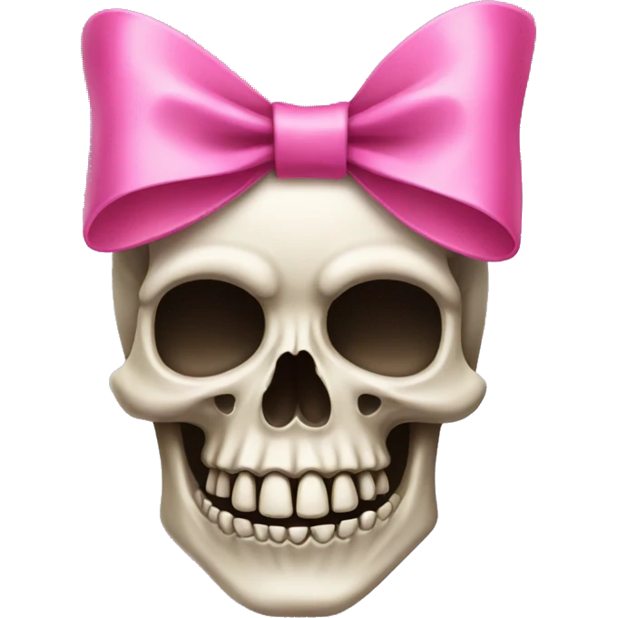 Skull with a pink bow emoji