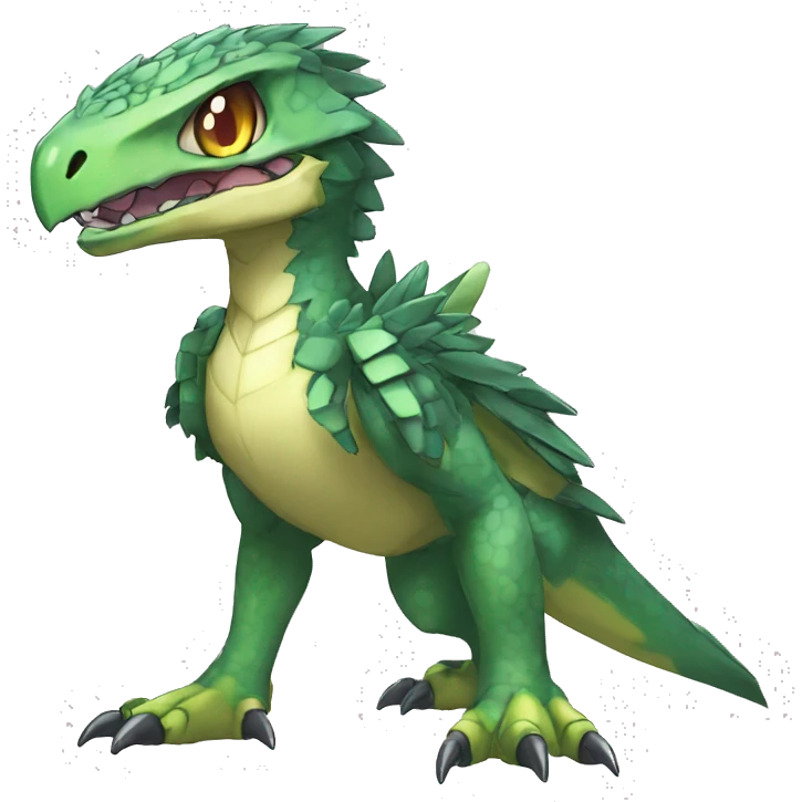  Cool Edgy Shiny Digimon-Fakemon-Raptor-Reptile full body emoji