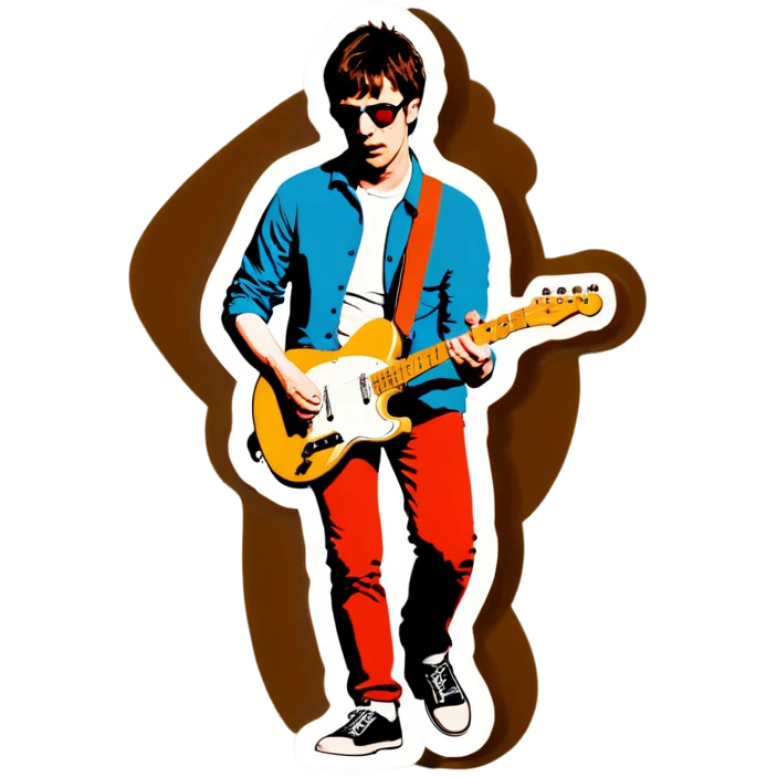 Blur guitarist Graham Coxon is playing the butterscotch telecaster and saying “let’s go” emoji