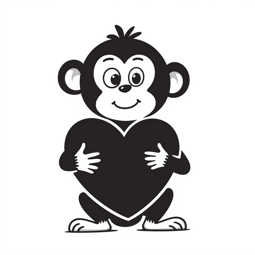 see no evil monkey holding a heart emoji
