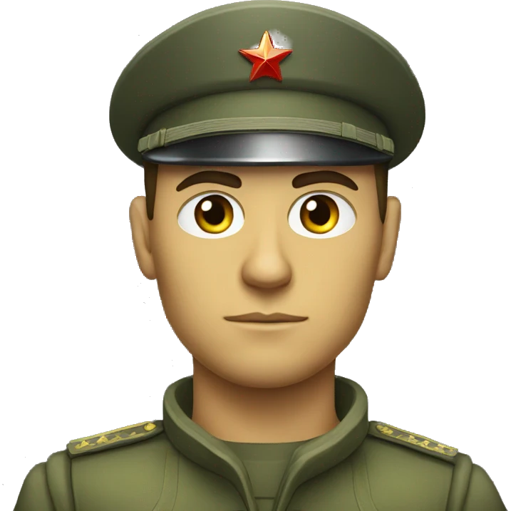 ussr soldier serious with takes emoji