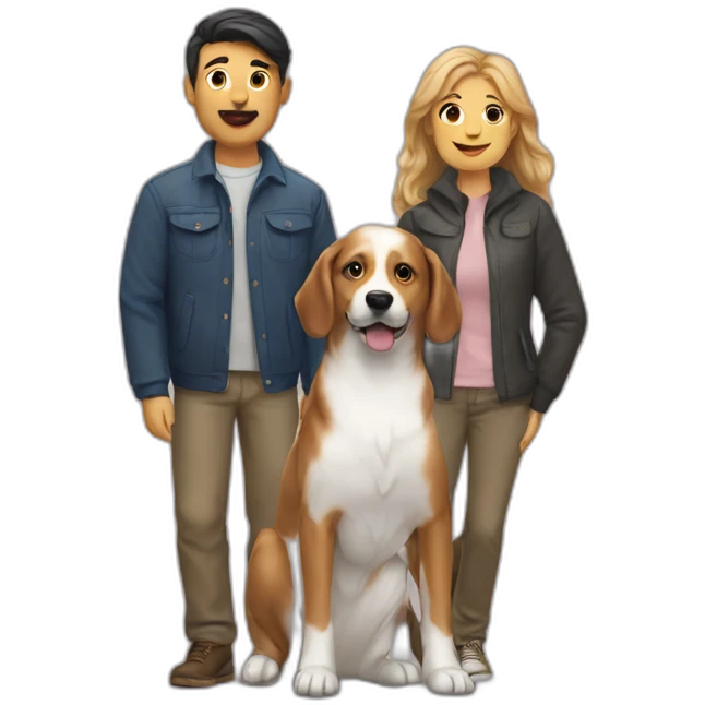 Met a dog with its owners emoji