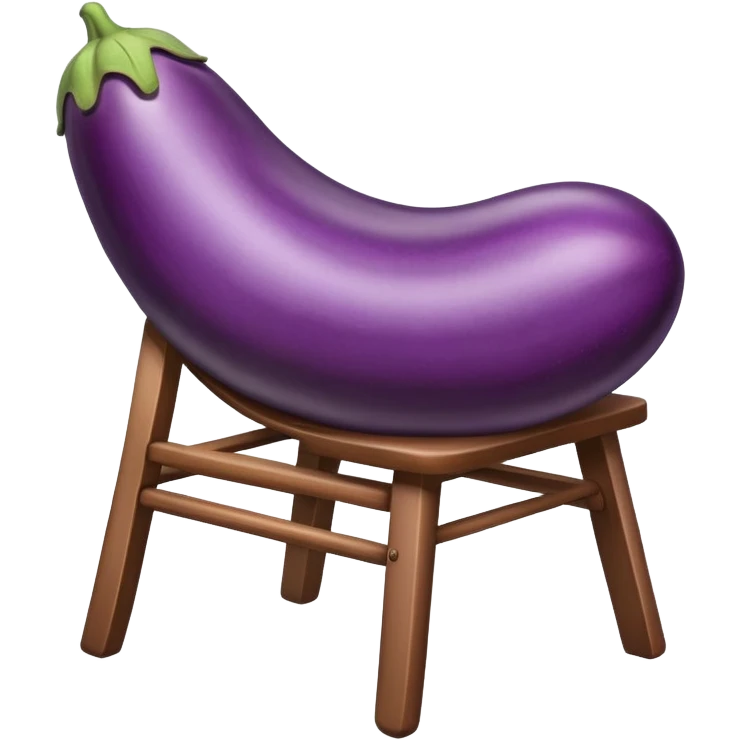 sandalyenin üstünde patlıcan emoji