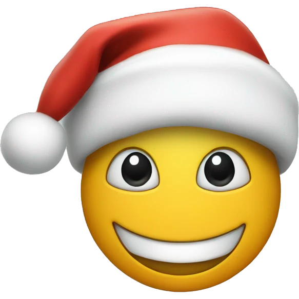 Smile face with Christmas hat emoji