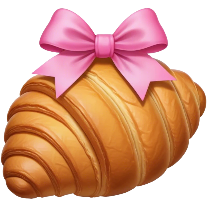 croissant with pink bow emoji