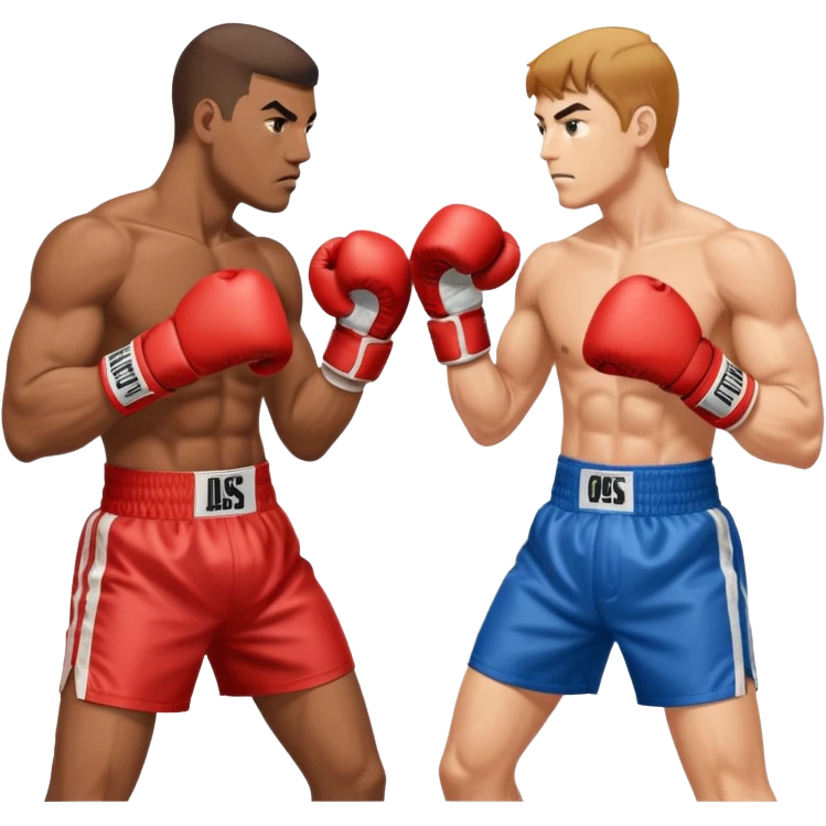 a sideways view of two boxers squaring up emoji