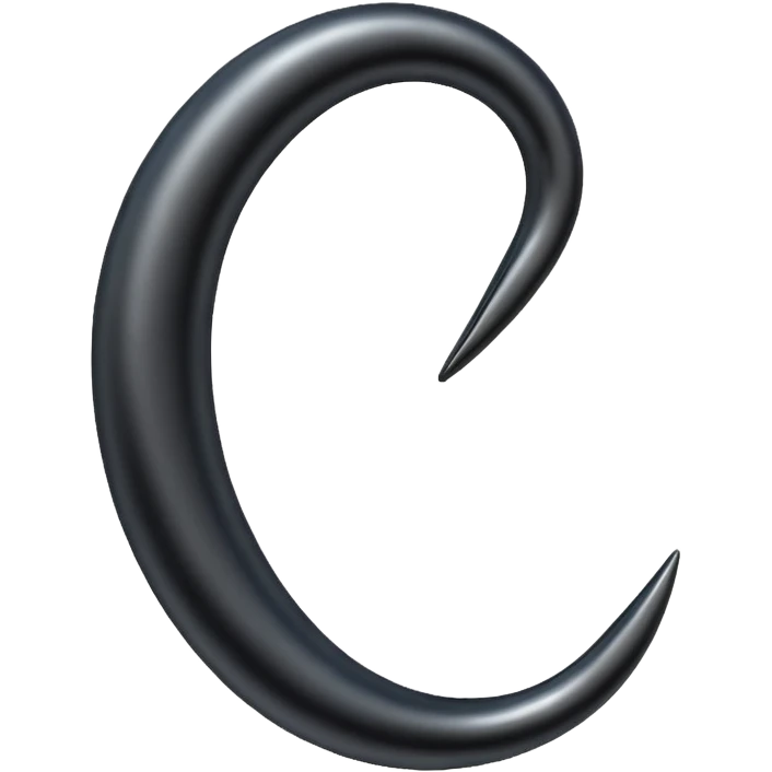 wire and iron hook, black emoji