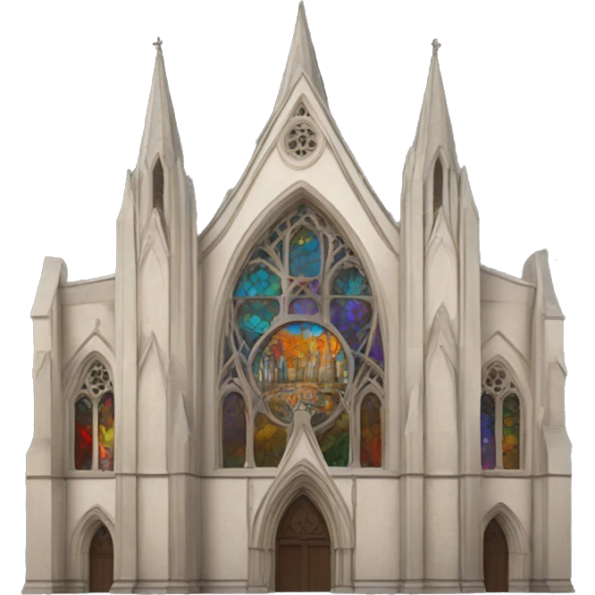 Cathedral with stained glass windows  emoji