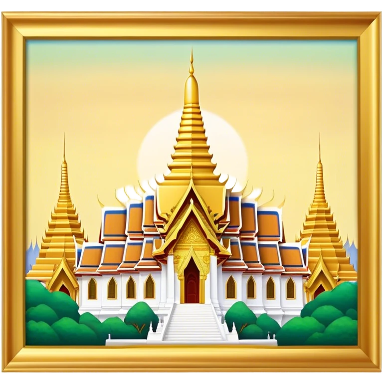 Grand Palace Bangkok Landmark Emoji – Featuring golden spires, Thai architecture, and the Emerald Buddha Temple. emoji