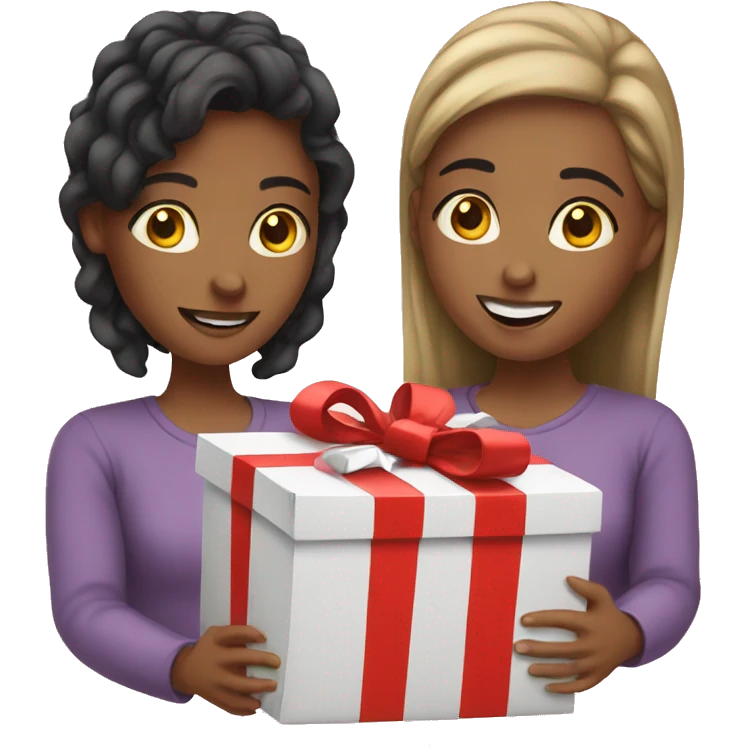 girls give gift emoji