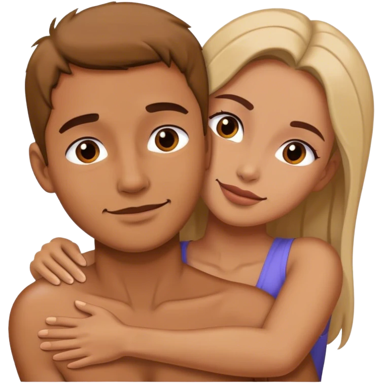 men hugging a women emoji