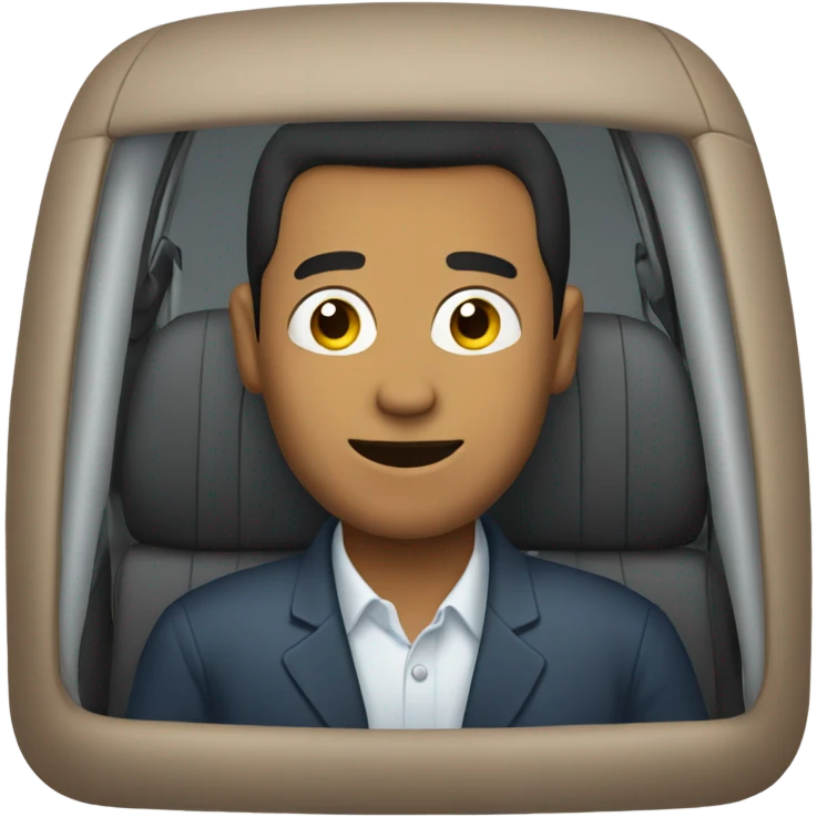Man sitting in passenger seat emoji