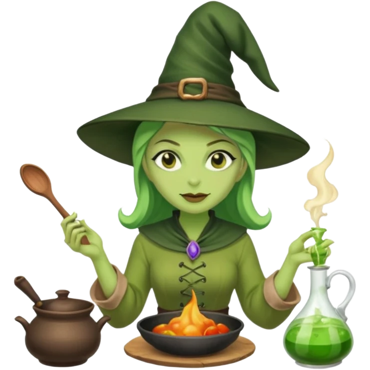 green witch cooking potion emoji