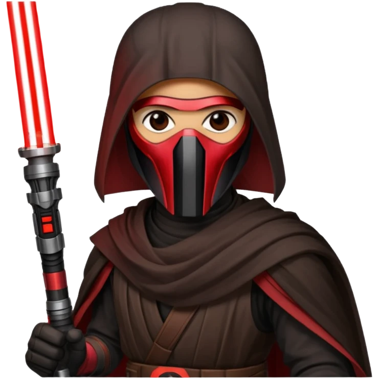 Darth Revan with his mask on holding red lightsaber emoji