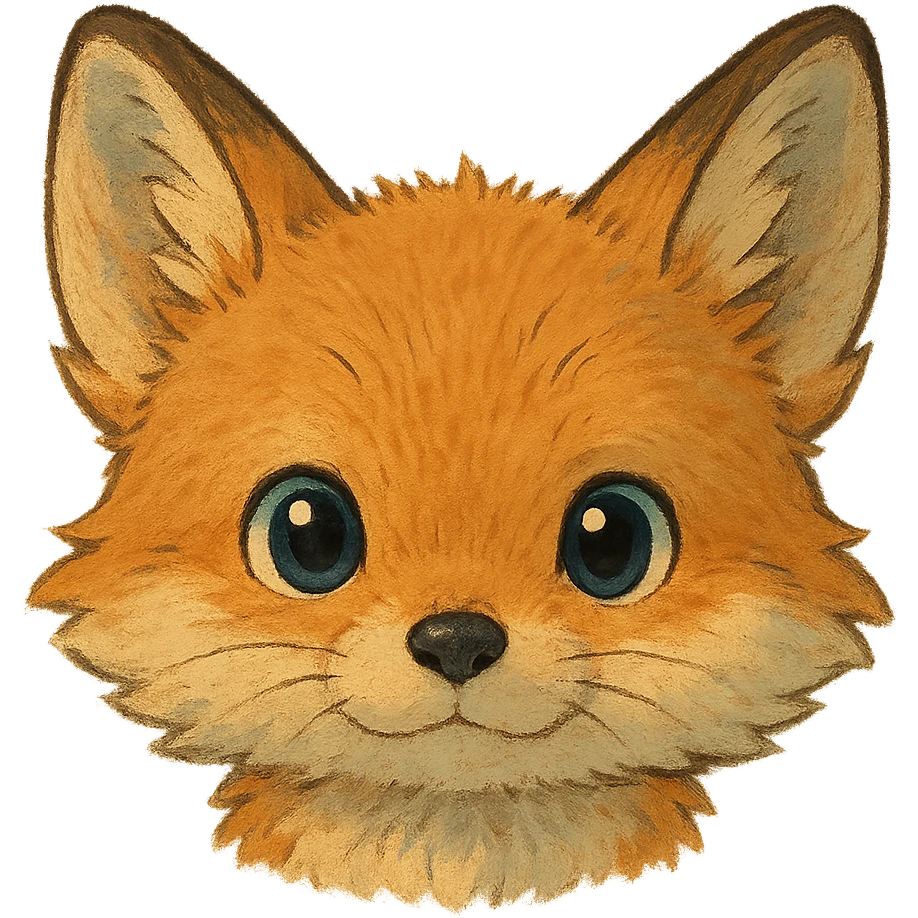 face of a cute baby fox emoji