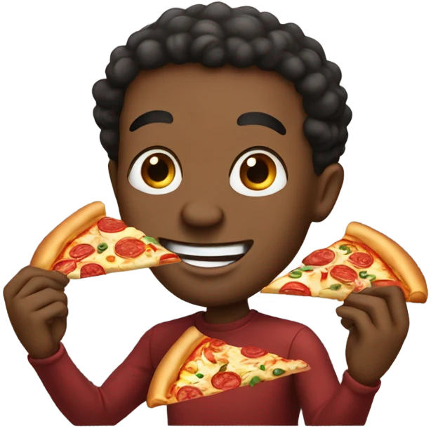 a black guy eating pizza  emoji